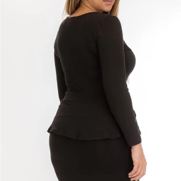 Plus Size V-Neck Ruffled Mini Dress - Picture 2 of 2